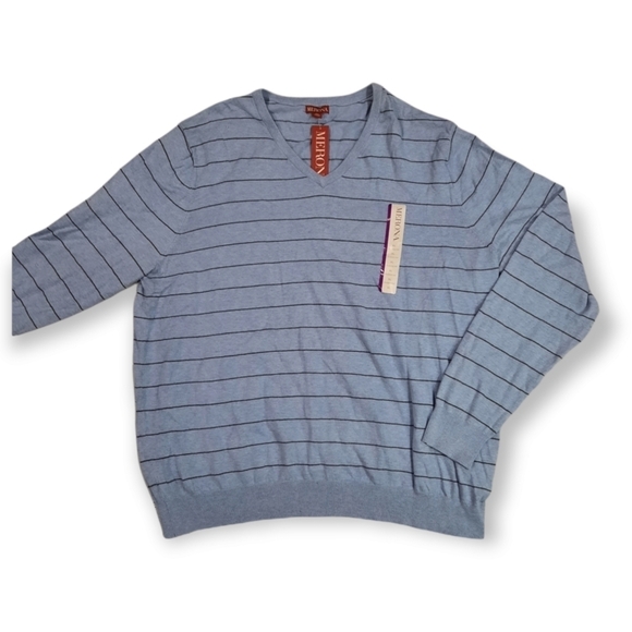 NWT Merona Striped V-Neck Sweater Size XL Men's - Picture 1 of 6